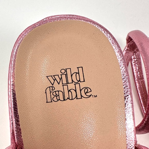Wild Fable Women's Metallic Pink Chunky Block High Heel Sandals Memory Foam - Picture 11 of 13
